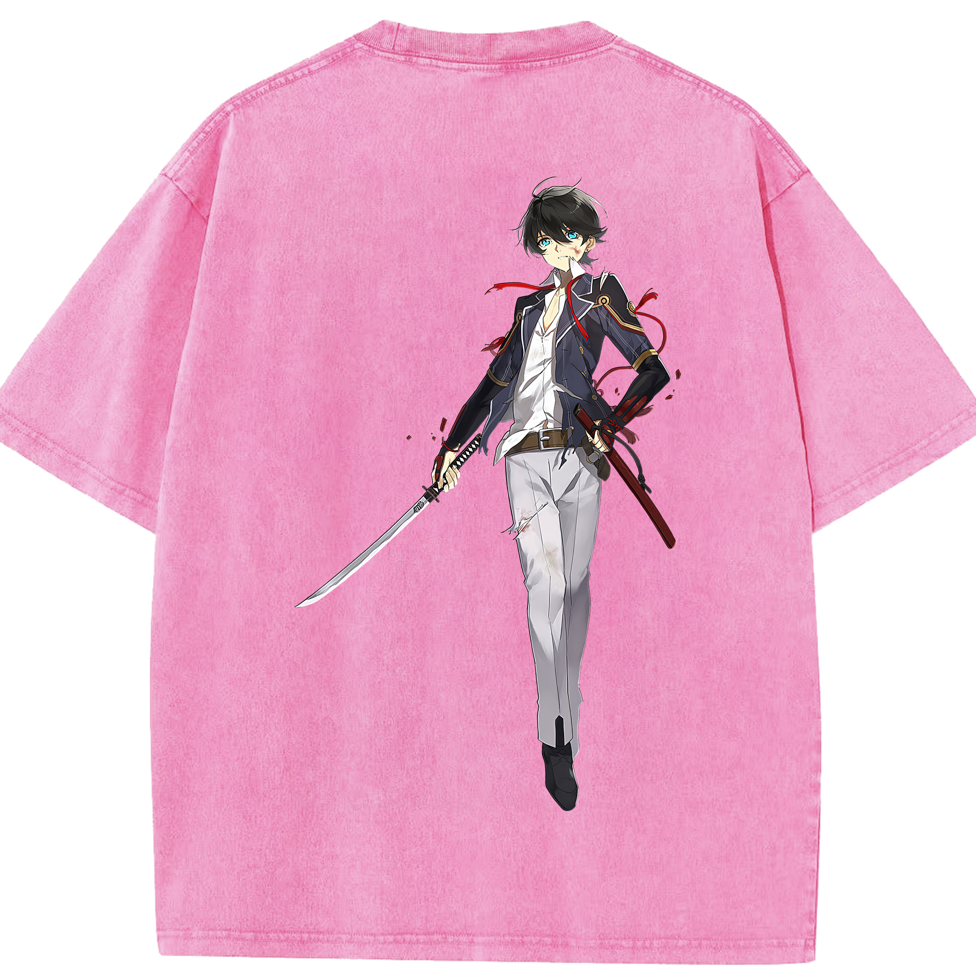 （画像用） 刀剣乱舞 Touken Ranbu 綿100% ヴィンテージ風 半袖Tシャツ（背面プリント）